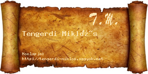Tengerdi Miklós névjegykártya